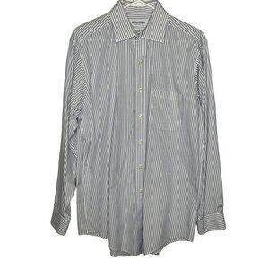 Brooks Brothers mens purple white stripe dress shirt size 15 1/2 , 32/33
